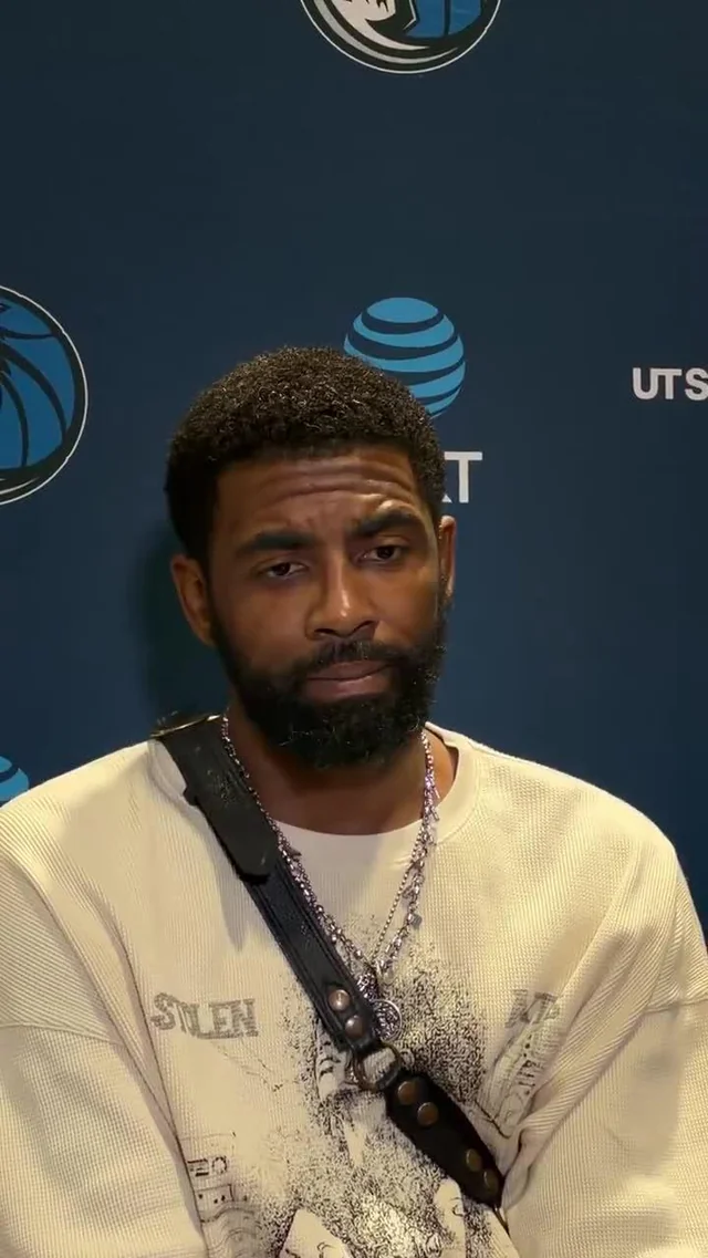 Kyrie Irving was asked about his offer to pay the $11,941 fine of Houston Texans linebacker Azeez Al-Shaair, who wrote the name of a Palestinian girl killed in Gaza on his eye black: "It's a selfless act when you can show up for others that don't necessarily have a voice for themselves."