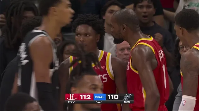 Amen Thompson Erases Wemby's Game Tying Attempt At The Rim