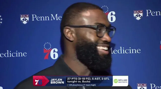 Jaylen Brown on Tatum's Comments Last Night: "There's no beef, but there might be a little lamb chops and some gravy. He should stay ready at all times."