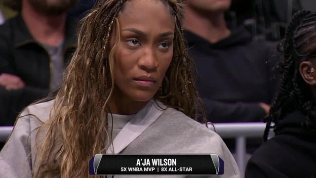 Aja Wilson looks disgusted at the heat performance